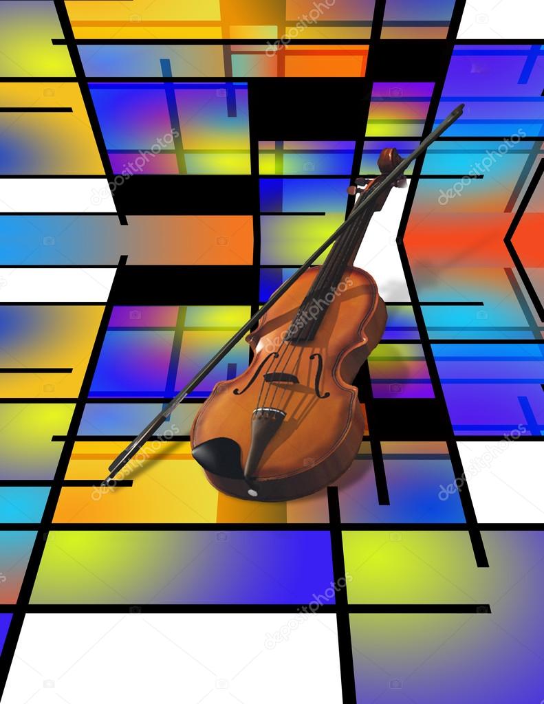 Modern Art violin abstract