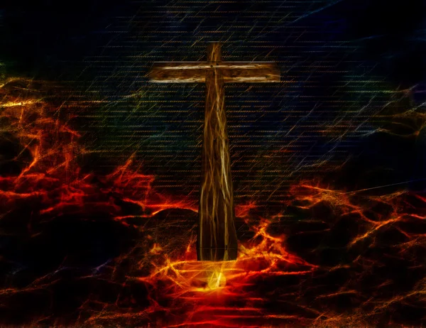 Kříž v nebi — Stock fotografie