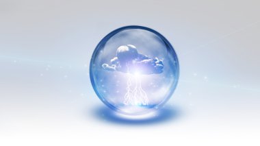 Sphere contains storm cloud clipart