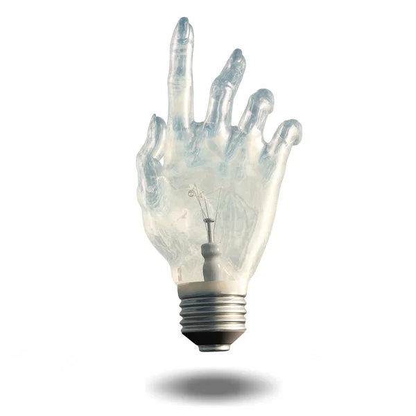 Pointing light bulb — Stock Photo, Image