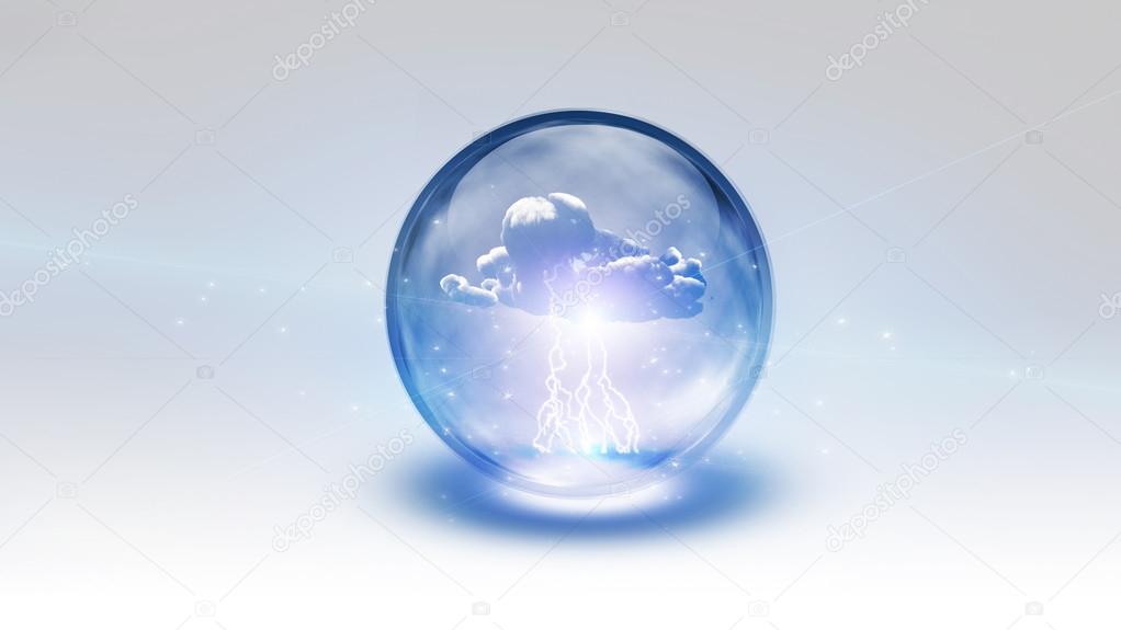 Sphere contains storm cloud