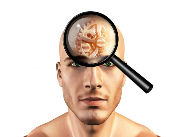 Engranajes de visión en la cabeza del hombre —  Fotos de Stock