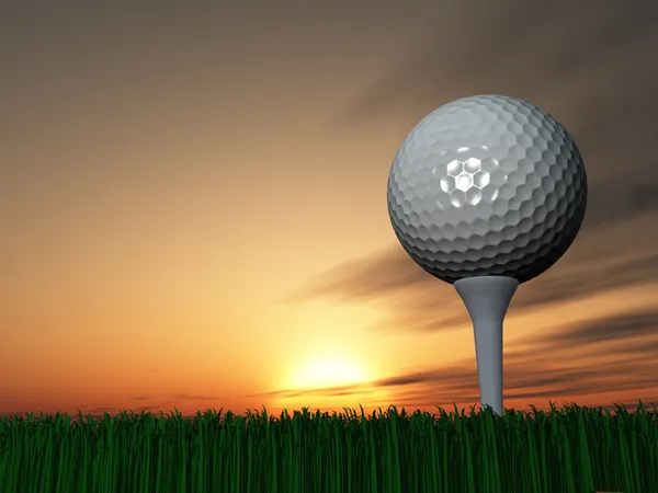 Golfen bei Sonnenuntergang oder Sonnenaufgang — Stockfoto