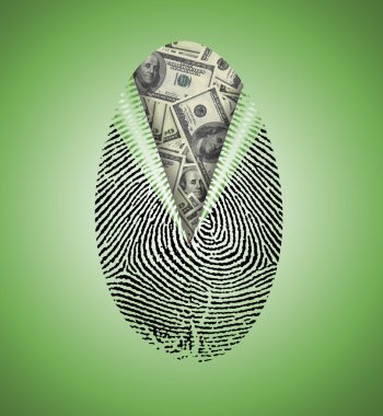 parmak baskı altında para birimi ortaya koymaktadır.