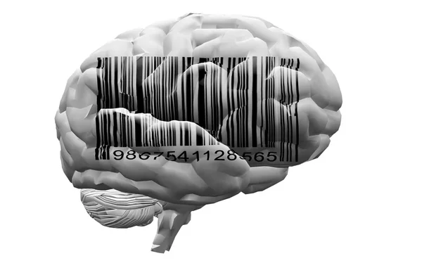 Штрих-код на мозок — стокове фото