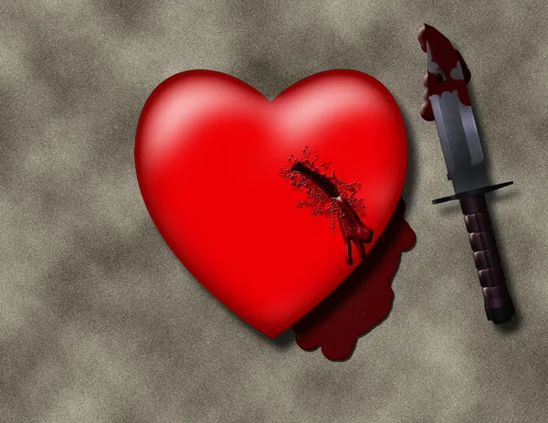 Stabbed Heart — Stock Photo, Image