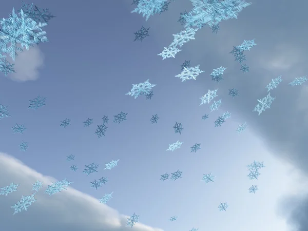 Kar pul ot gökyüzü düşmek — Stok fotoğraf