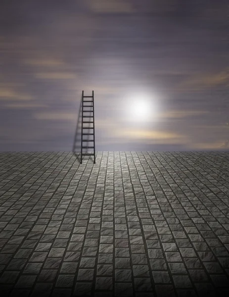 Сюрреалистическая сцена лестницы — стоковое фото