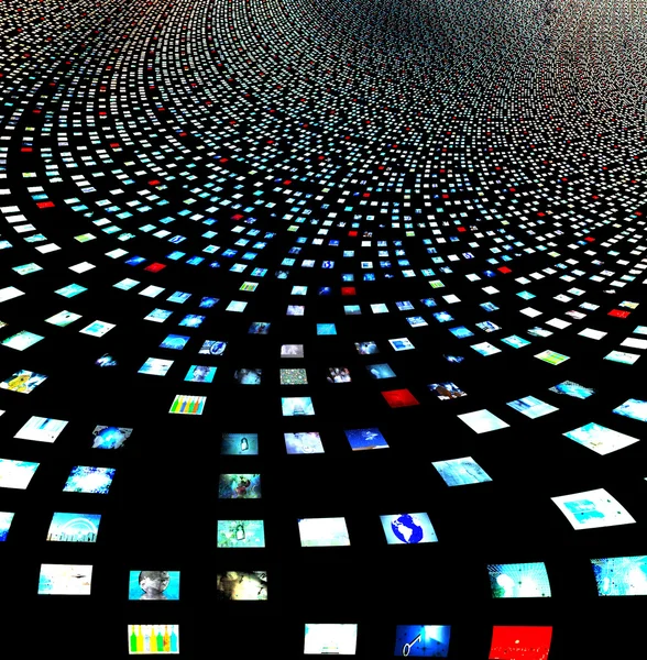 Video screens abstract created entireily of my own images and hu Stock Image