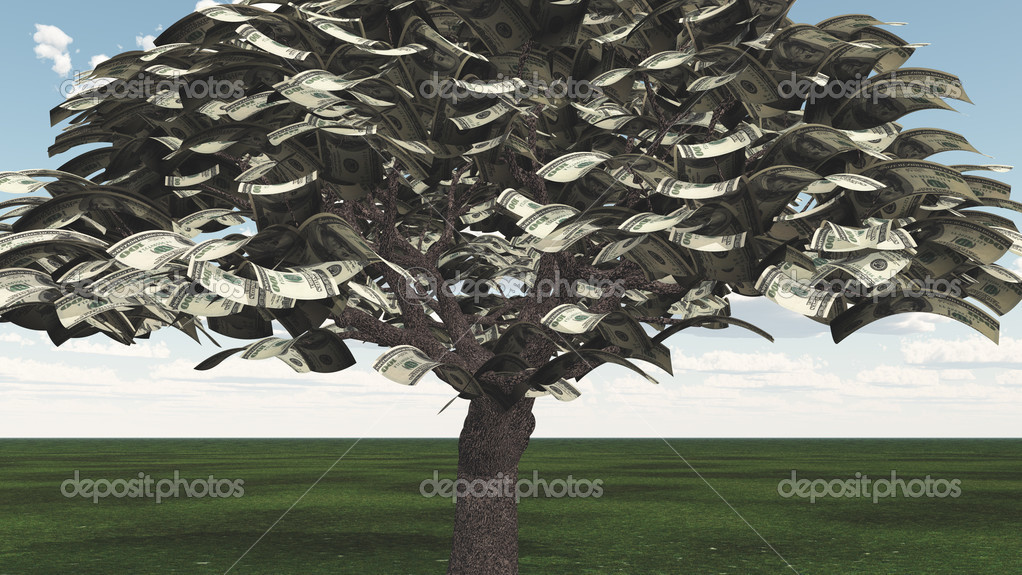 US Hundred Dollar Bill Trees