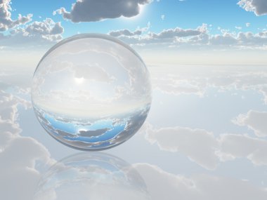gerçeküstü manzara ile kristal küre