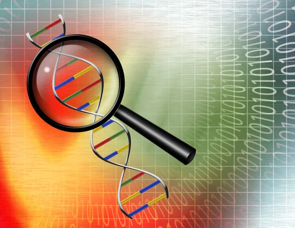 Binärer Tunnel und Dna-Strang — Stockfoto