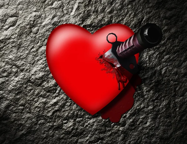 Stabbed Heart — Stock Photo, Image