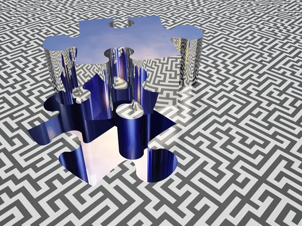 Pussel labyrint — Stockfoto