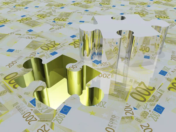 Puzzle piece Euro pattern — Stock Photo, Image