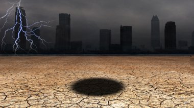 karanlık şehir ıssız yerde delik