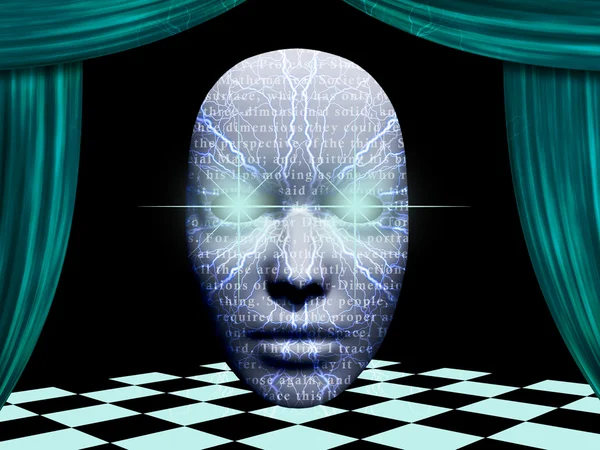 Surreal face with text — Stock Photo, Image