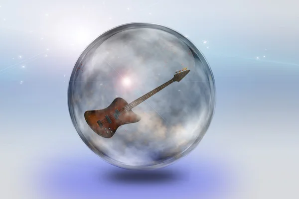 Gitarre in Glas gehüllt — Stockfoto