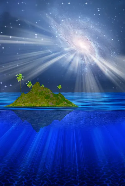 Isola tropicale galleggiante — Foto Stock