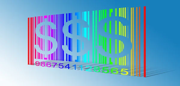 Dollar-Regenbogen-Barcode — Stockfoto