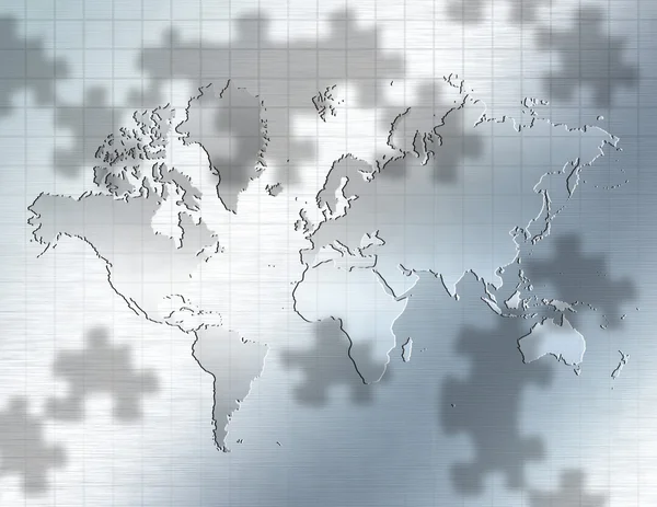 Wereld puzzel — Stockfoto