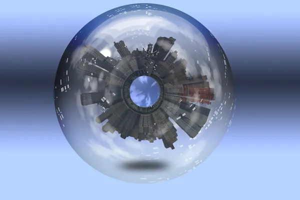 City Enclosed in glass sphere Royalty Free Stock Photos