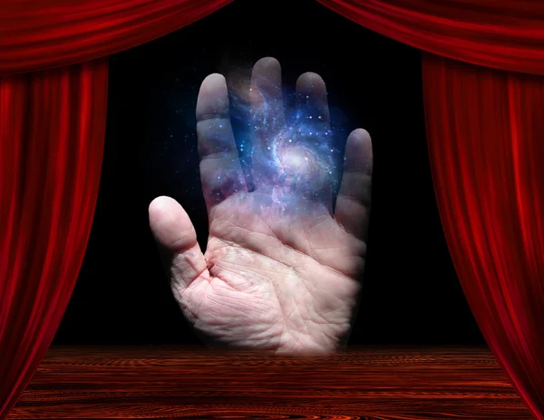 Stage with hand and space — Stock Photo, Image