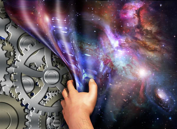 Machinery beneath space time revealed — Stock Photo, Image