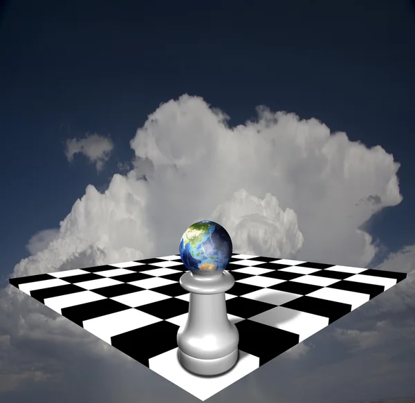 World chess on sky background — Stock Photo, Image