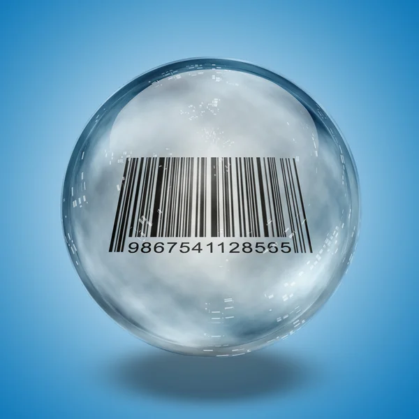 Código de barras en esfera de vidrio — Foto de Stock