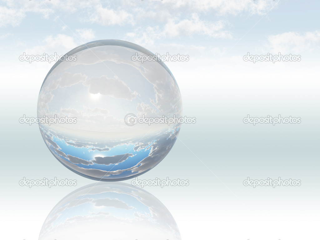 Surreal Landscape with crystal sphere