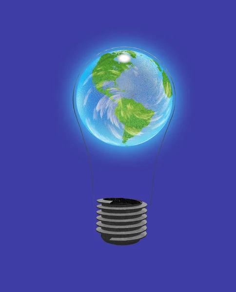 Light Bulb Earth — Stock Photo, Image