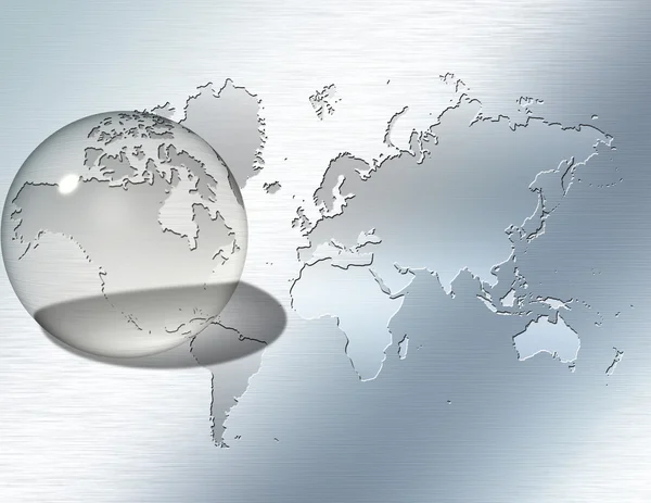 Glass sphere focus on North America — Stock Photo, Image