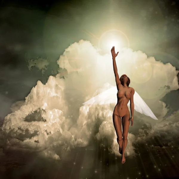 Angel and dramatic Sky — Stock Photo, Image