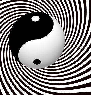 yin yang sembolü ile spiral