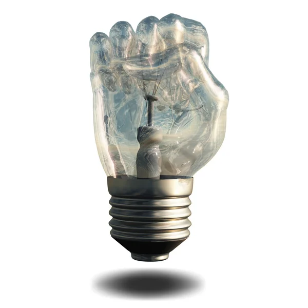 Fist Lightbulb — Stock Photo, Image