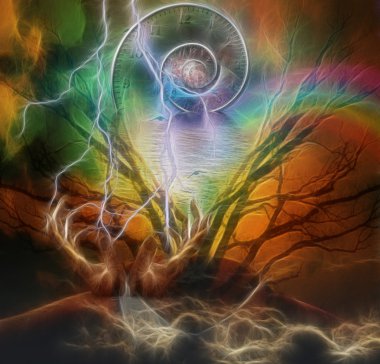 zaman spiral ile gerçeküstü artisitc görüntü