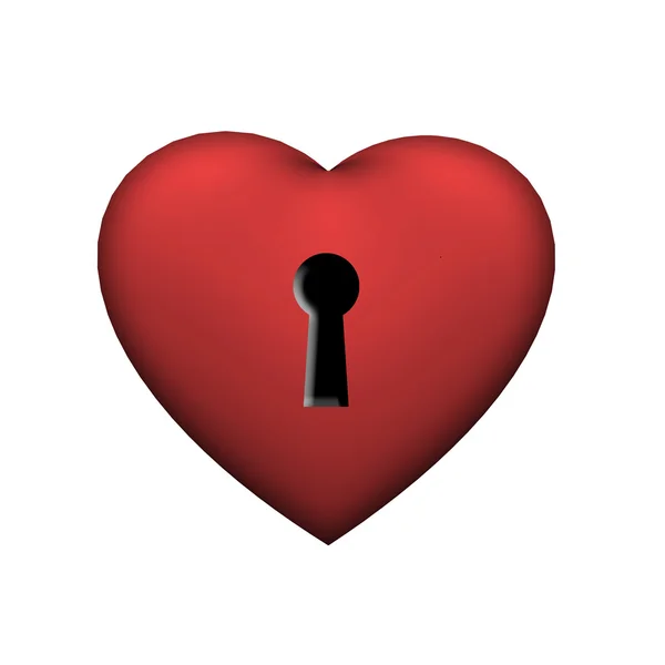 Heart shape with keyhole — Stock Photo, Image