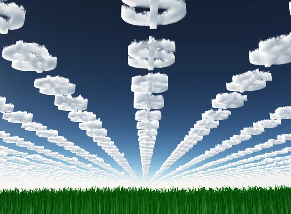 Dollar Symbol Clouds — Stock Photo, Image