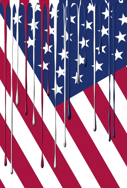 USA flagga droppande färger — Stockfoto