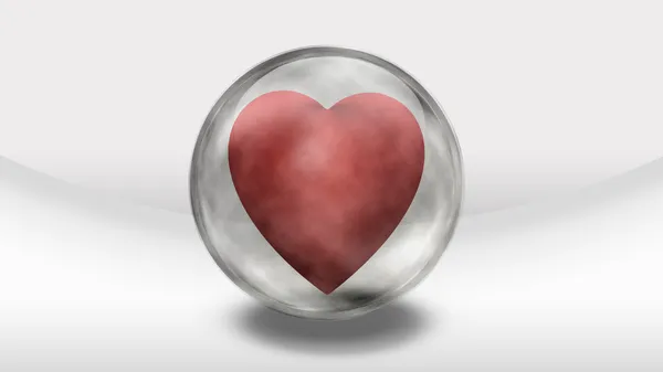 Forma de corazón en recipiente de vidrio —  Fotos de Stock