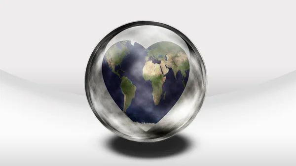 Cuore di Terra in contenitore di vetro — Foto Stock