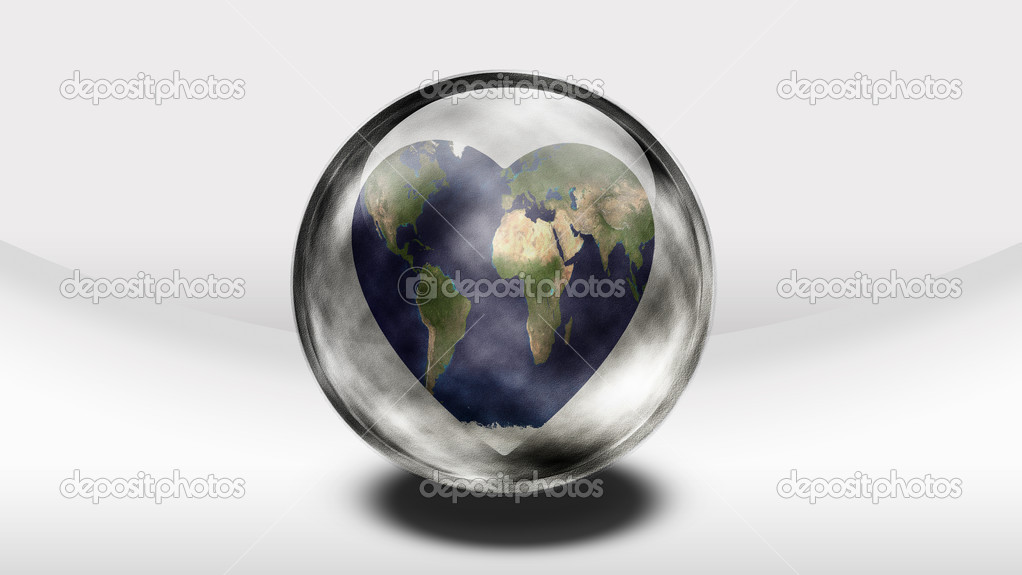 Earth Heart in glass container
