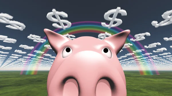 Счастливая свинья — стоковое фото