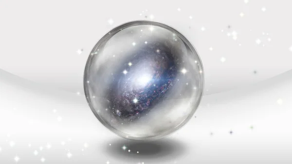 Galaxy ile kristal küre — Stok fotoğraf