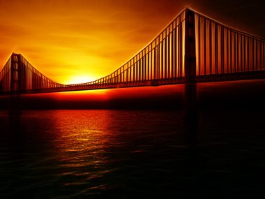 Golden gate Köprüsü illüstrasyon