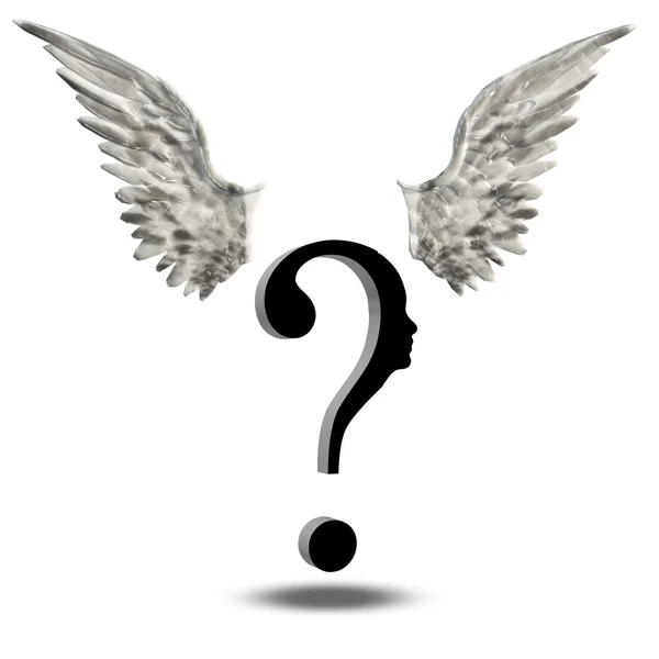 Question Face with wings Choice Freedom — Stock Photo, Image