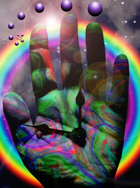 Colorful hand of time — Stock Photo, Image