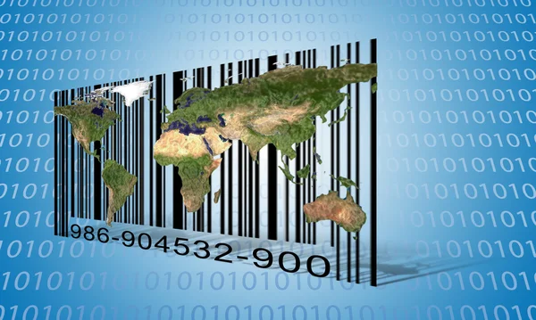 World Binary Barcode — Stock Photo, Image