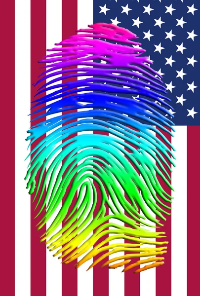 Rainbow Pride Identity over US FLag — Stock Photo, Image